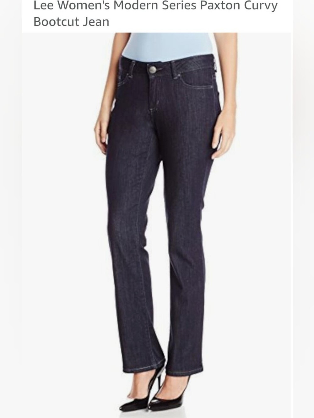 Lee Dark Wash Modern Series Paxton Curvy Fit Mini Bootcut Denim Jeans, 18P